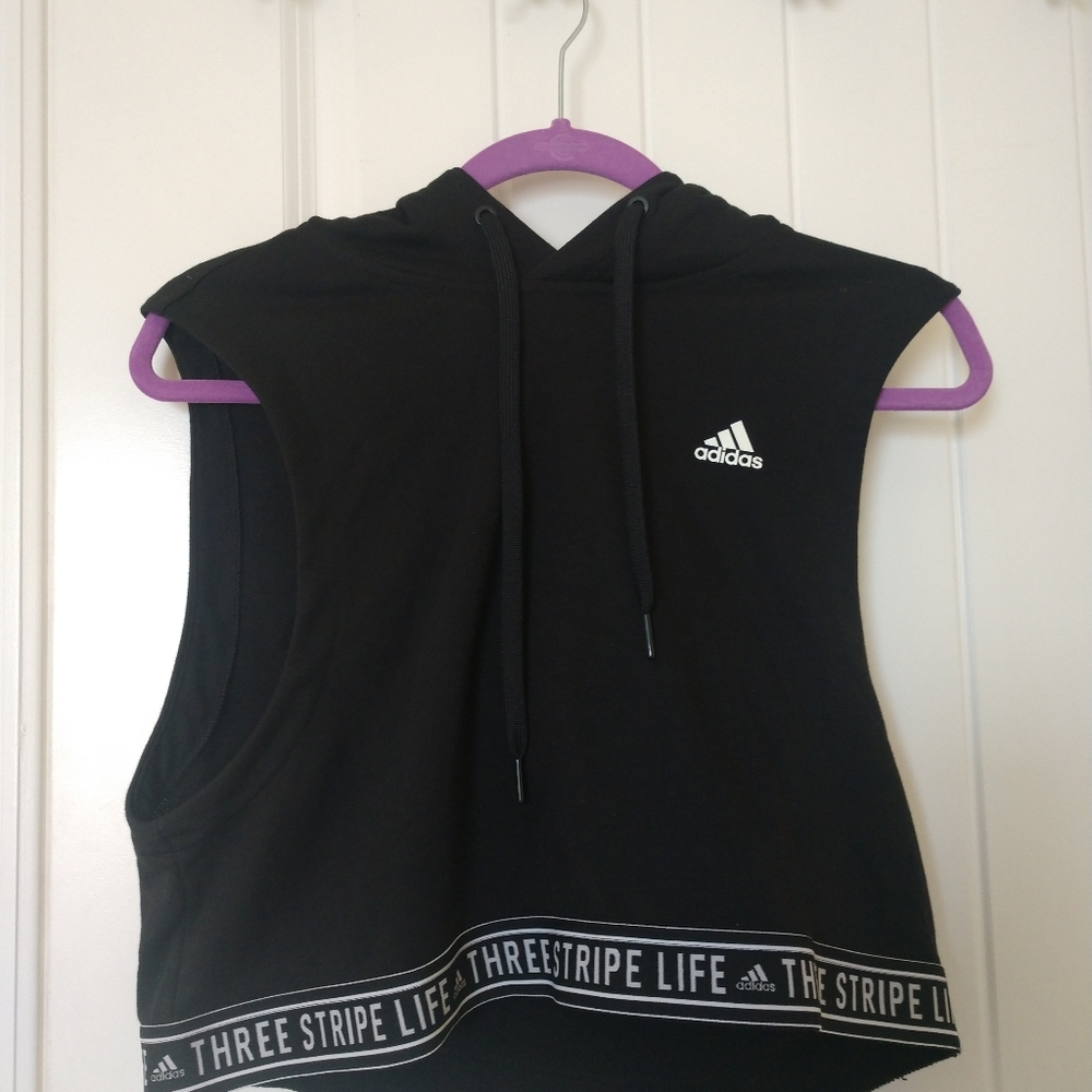 Adidas Active Cropped Tank Top Hoodie